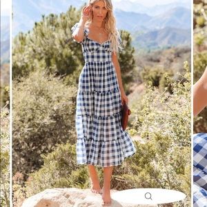 Vici puff sleeve midi dress navy